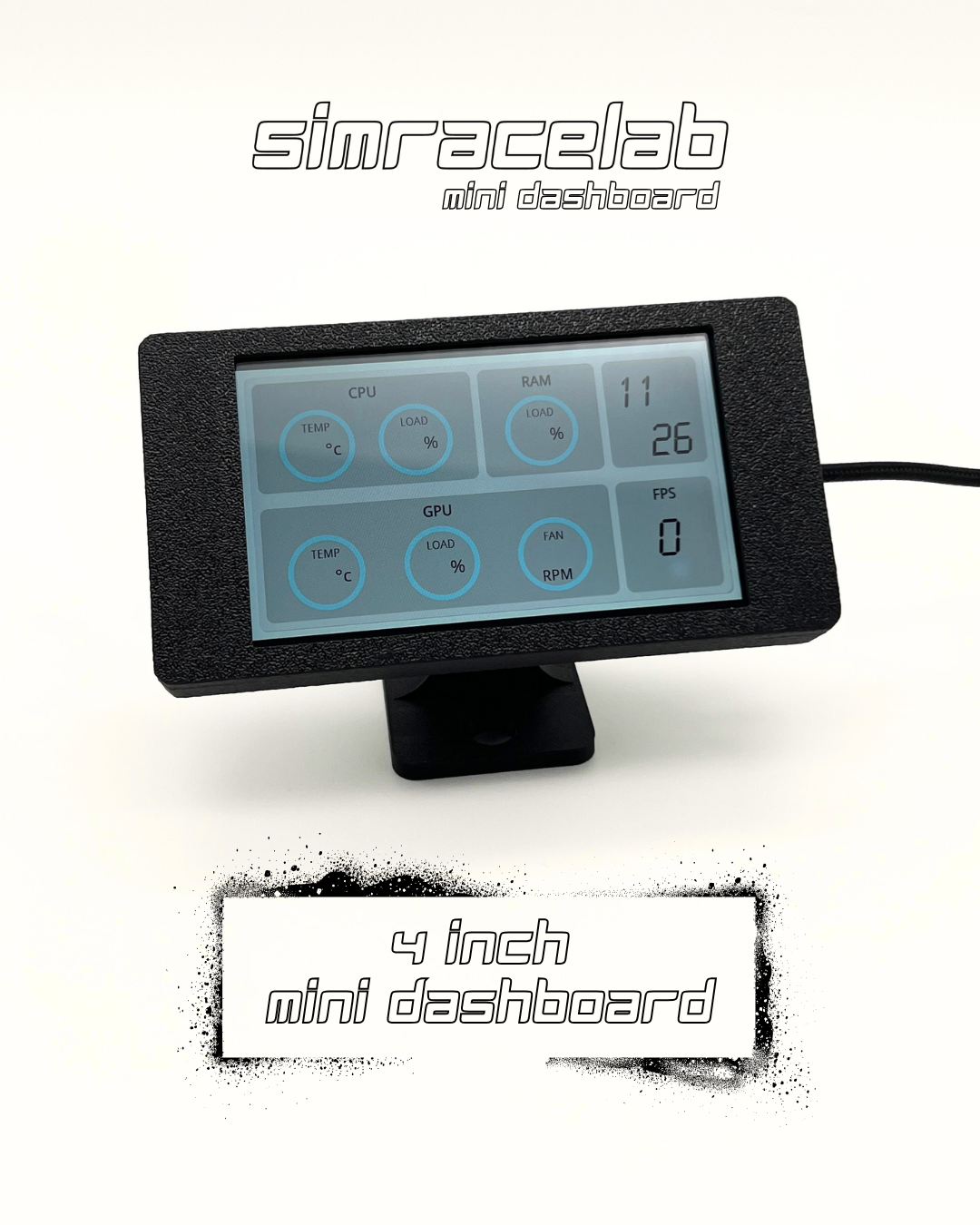 Simracing Dashboard mit 4 Zoll Touchscreen